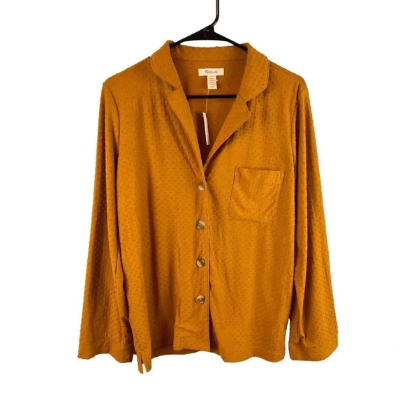 MAdewell Knit Bedtime Long-Sleeve Pajama Top in Clip-dot Size M New - Picture 5 of 16